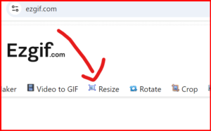 click on resize on tool
