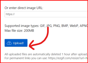 upload photo before resize
