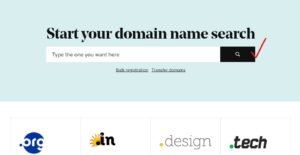 3 .अब जो Domain Name आप खरीदना चाहते हैं , उसे डोमेन सर्च में टाइप करें और सर्च करें 
