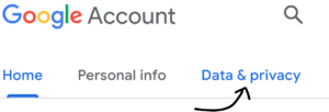click on data and privacy in your profile 