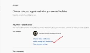 ३.इसके बाद Add Or Manage Your Youtube Channel(S) पर क्लिक करें 